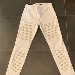 NWT J. Brand white jeans with silver rivets/studs